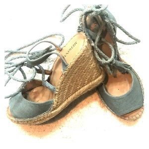 Merona lace up wedges